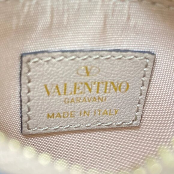 VALENTINOGARAVANI - Pink Beige Gold Calf Skin Hardware Card Case 215-082325 - Picture 4 of 4